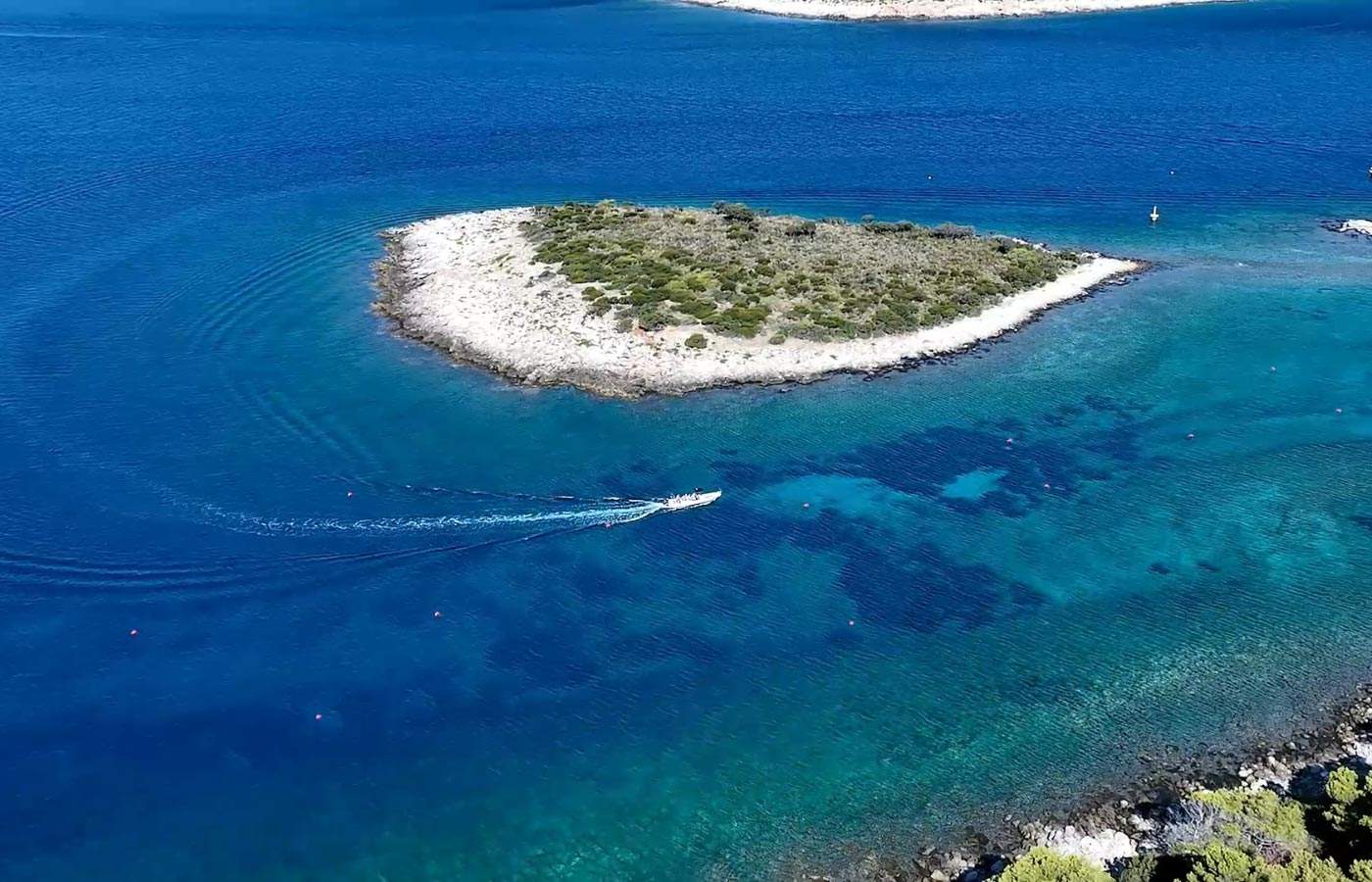 The serene Budikovac Island's Blue Lagoon